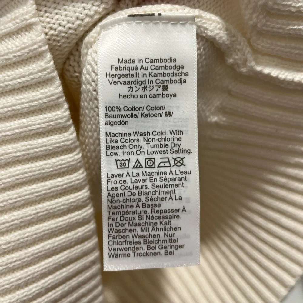 J.Crew Mens $128 Heritage cotton hooded sweater Ivory Size S CB547